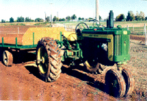 John Deere historic tractor at Bishop's Pumpkin Farm in Wheatland, California