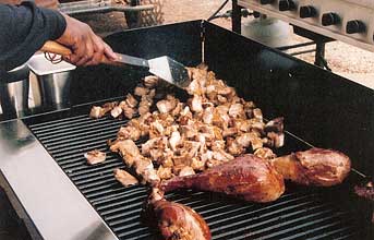 Turkey legs, ribs, wings and all your BBQ favorites at Bishop's Pumpkin Farm in Wheatland, California